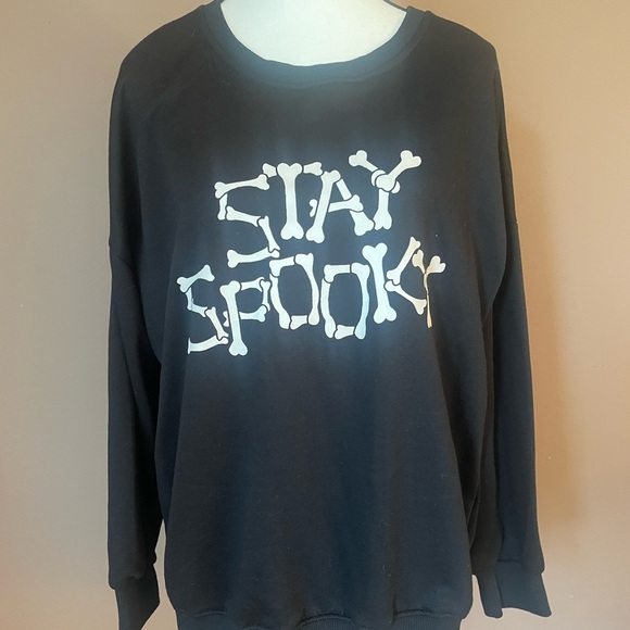 SHEIN Black Crewneck Sweater Stay Spooky - Picture 1 of 3
